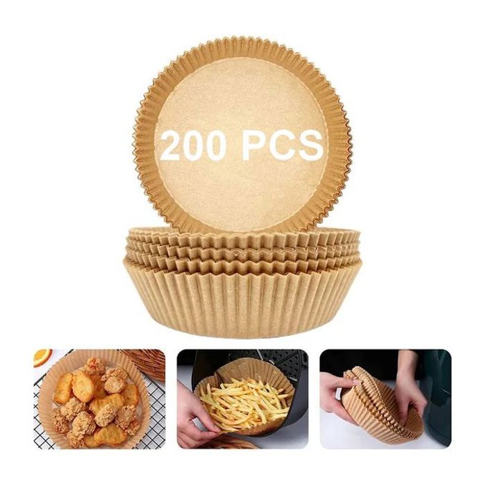 Pack de 200 pièces papier cuisson antiadhésive pour air fryer de qualité alimentaire
