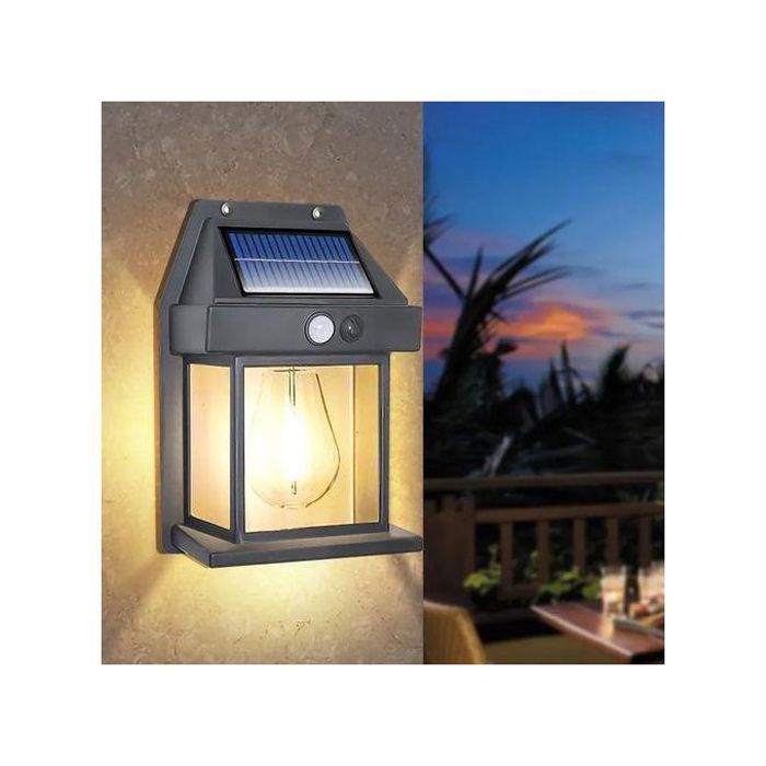 Lampe Murale Solaire LED - Détecteur Mouvement Noir