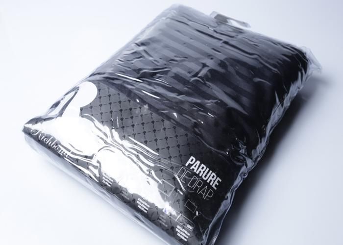 PARURE COTONELLE RAYEE SATINEE KING  260X270 NOIR
