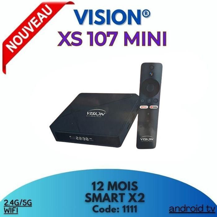 Smart TV Box - Vision - XS 107 mini PLUS - Android 13 - 4K - 16 Go de stockage