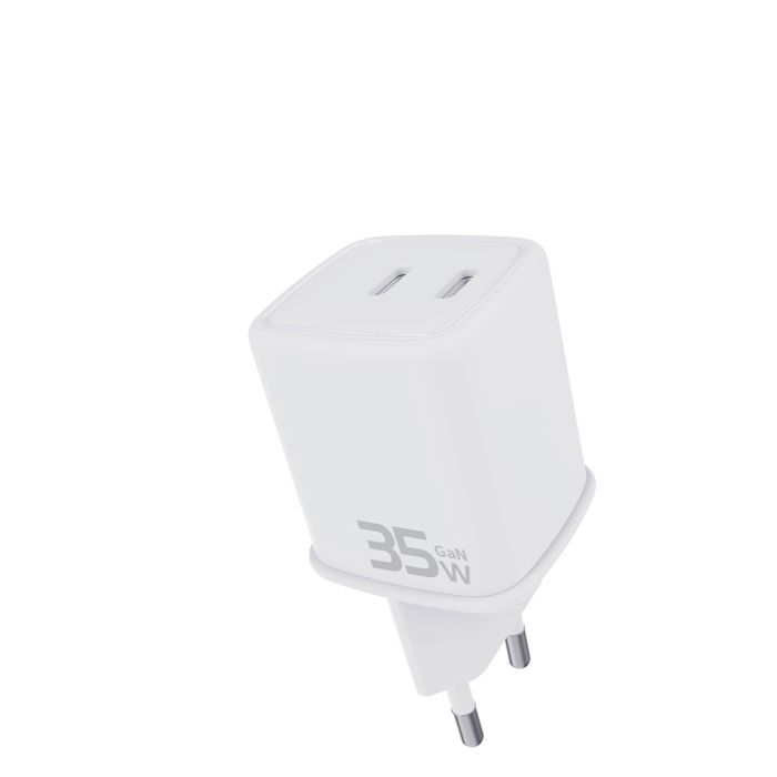Chargeur - MOI - GaN 35W - Charge ultra-rapide - Double port USB-C - Compact et léger