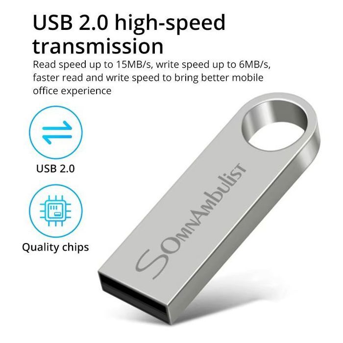 Clé USB 64GB Memory Stick pour PC Mobile 64GB 2.0 Métal Lecteur Flash USB Lecteur USB 64GB