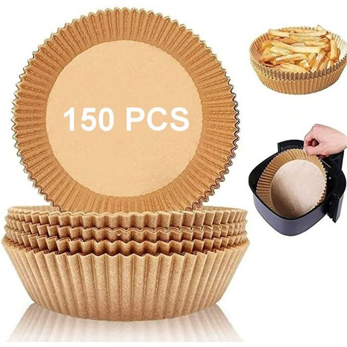 150 pièces papier cuisson antiadhésif de qualité alimentaire pour air fryer jetable