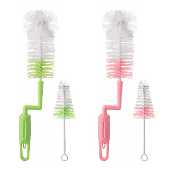 2 brosses de nettoyage pour biberons de bébé(Couleur aléatoire)
