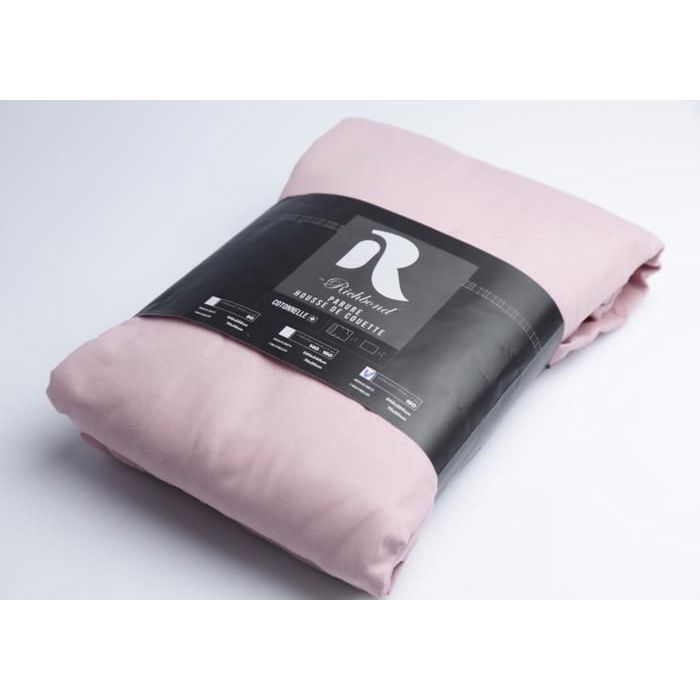 Parure Housse de Couette - RICHBOND - King Size 240x260 - Coton - Rose - 2 Taies d'Oreiller
