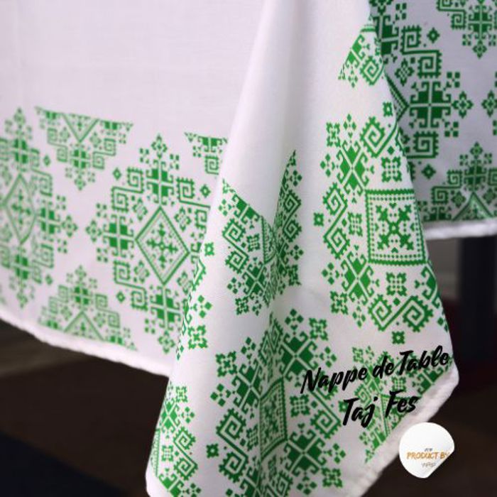 Nappe de Table "Taj Fès" 140x200 cm - Vert