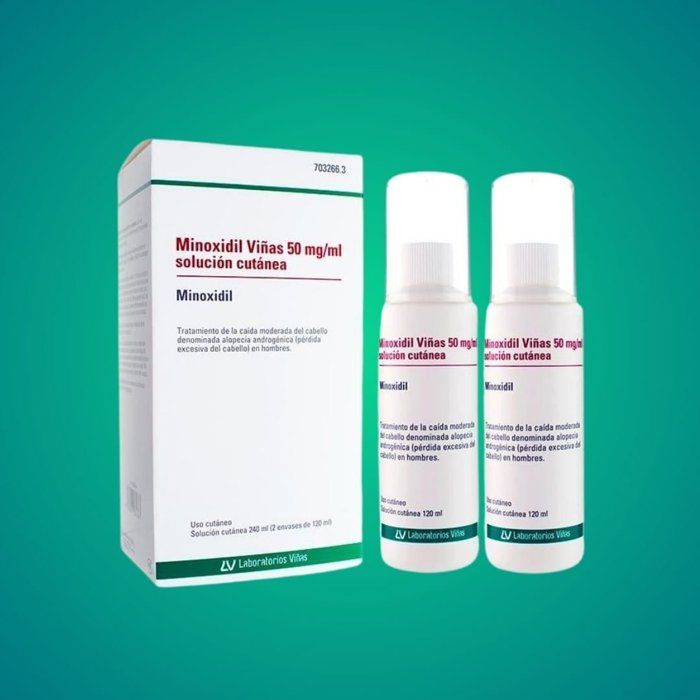 MINOXIDIL VIÑAS 50 MG/ML SOLUCIÓN CUTÁNEA 2 ENVASES DE 120 ML LABORATORIOS VIÑAS