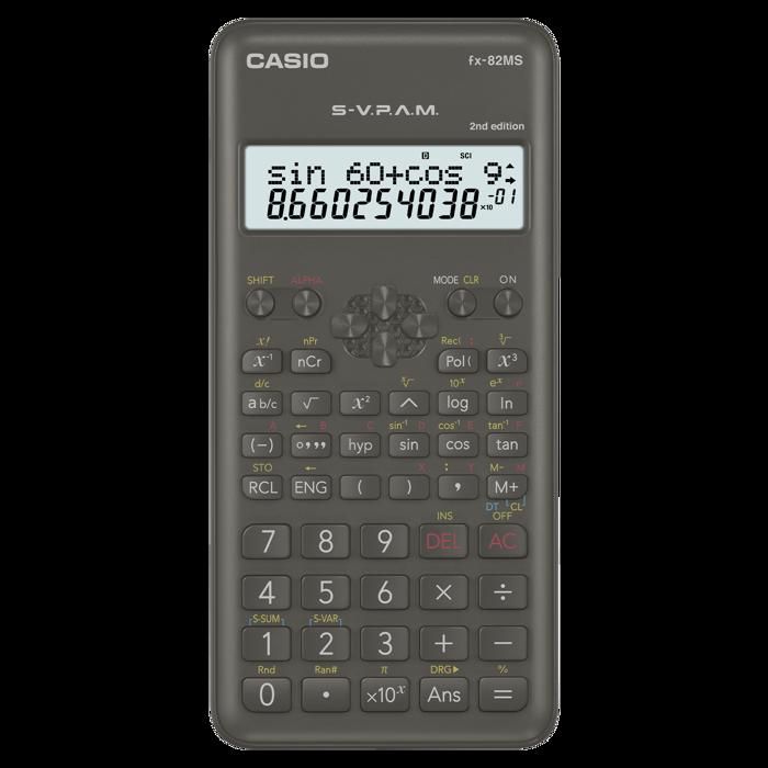 Calculatrice Scientifique - CASIO - FX-82MS - 240 Fonctions - Écran 2 Lignes - Alimentation Pile AAA