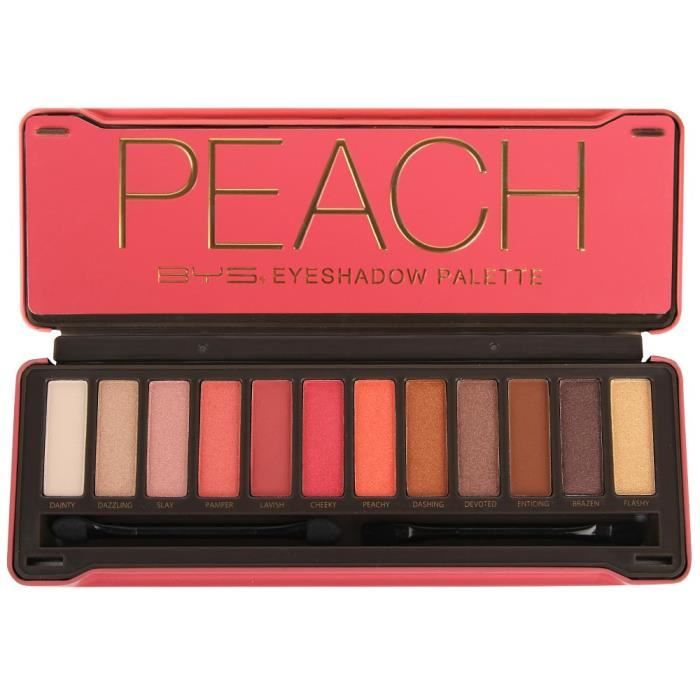 Palette de Maquillage - BYS - Palette 12 couleurs Peach - Multicolore - Dégradés fruités - 12 teintes variées