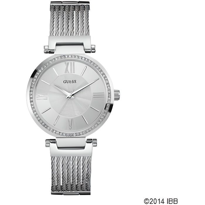 Montre - Guess - W0638L1 - Boîtier acier brillant - Cadran argenté - Bracelet acier gris