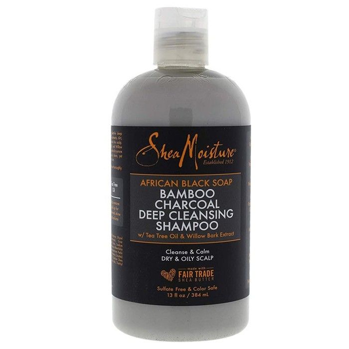Shea Moisture African Black Soap Bamboo Charcoal Shampooing 384 ml/13Oz