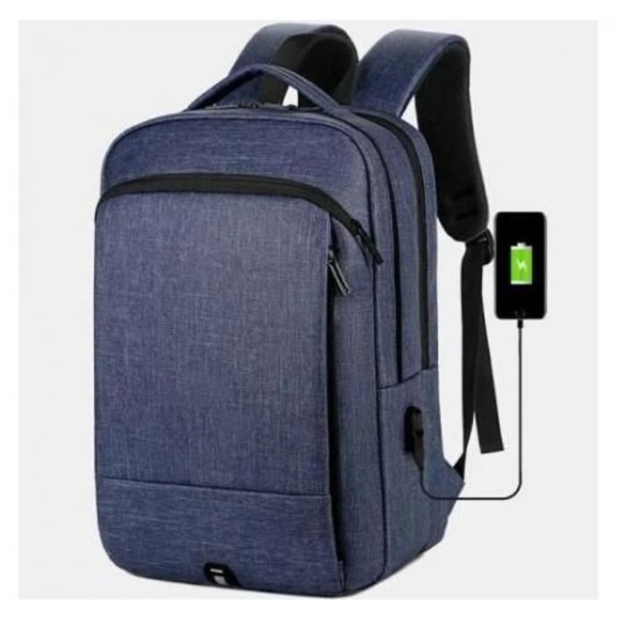 Sac à dos PC 15.6" - GENERIC - Bleu - Étanche - Port USB - Multifonctionnel