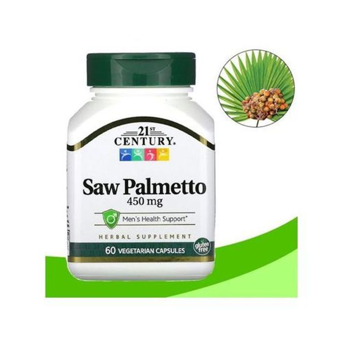 21 Century Saaw Palmetto, Palmier nain,Equilibre hormonal chez les hommes, 450 mg, 60 CAPS