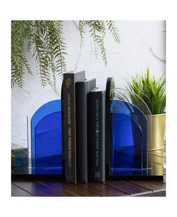 Serre livre en crystal bleu