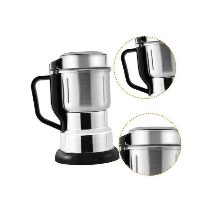 Moulin à Broyeur, Cafetière, Moulin à café et épices Portatif, Moulin à Grains en Acier Inoxydable-2
