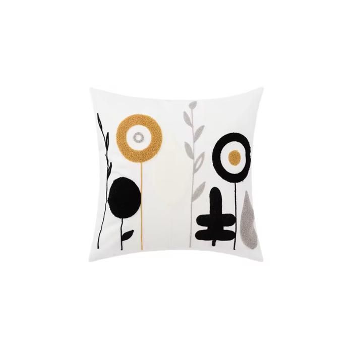 Coussin - INDIANA BOHO - Brodé - 450 grammes - 45x45 cm - Blanc