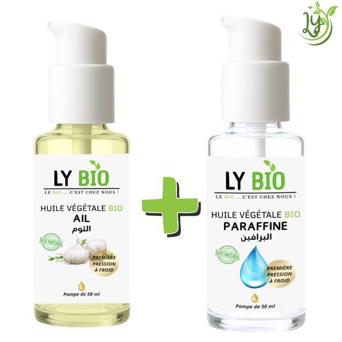 Huile - LYBIO - Pack Huile Ail 50ml + Huile Paraffine 50ml - Hydratant - Protecteur - Bio