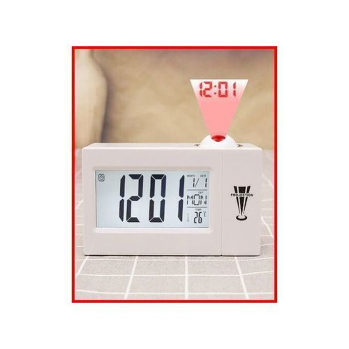 Réveil LCD - Non spécifié - Projection Numérique - Rétro-éclairage blanc - Alarme - Température intérieure