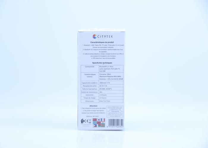 Enceinte BTH IPX5 - 10W - MF109361 Citytek