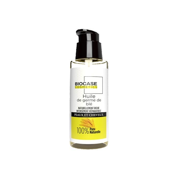 Huile Végétale - Germe de Blé - 30Ml - Hydratant - Pour Cheveux Abîmés - Biocase Cosmetics