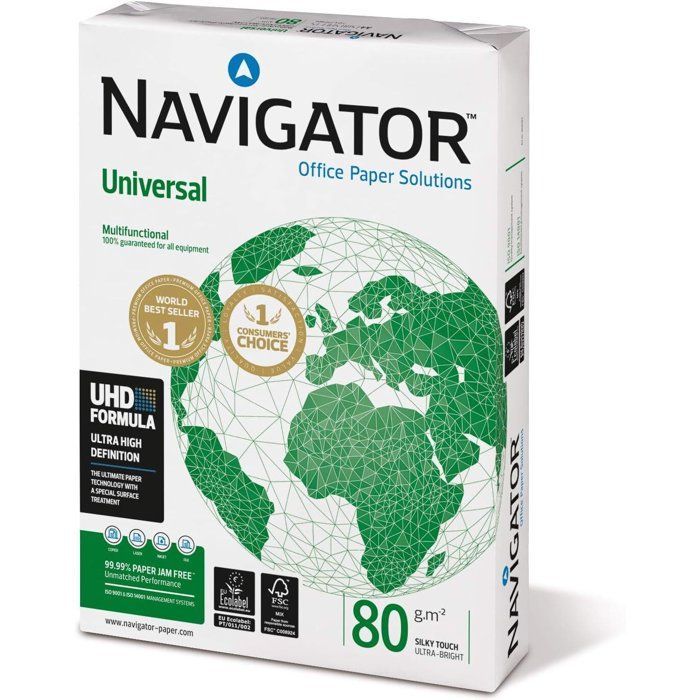 Ramette de papier Universal NAVA480 Papier A4, 80 g/m² 5 flux 500 feuilles