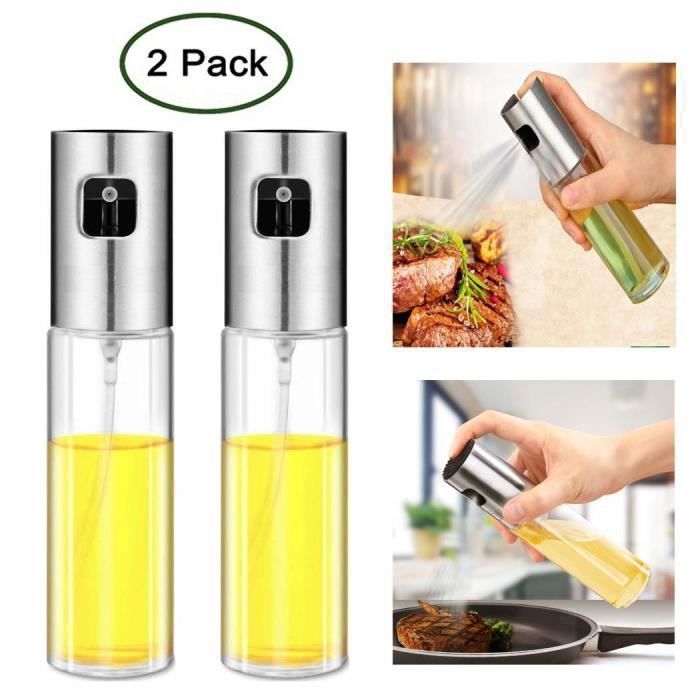 Set Huile et Vinaigre Vaporisateur - Cuisine - 2 Pièces - 100ml - Verre - Portable