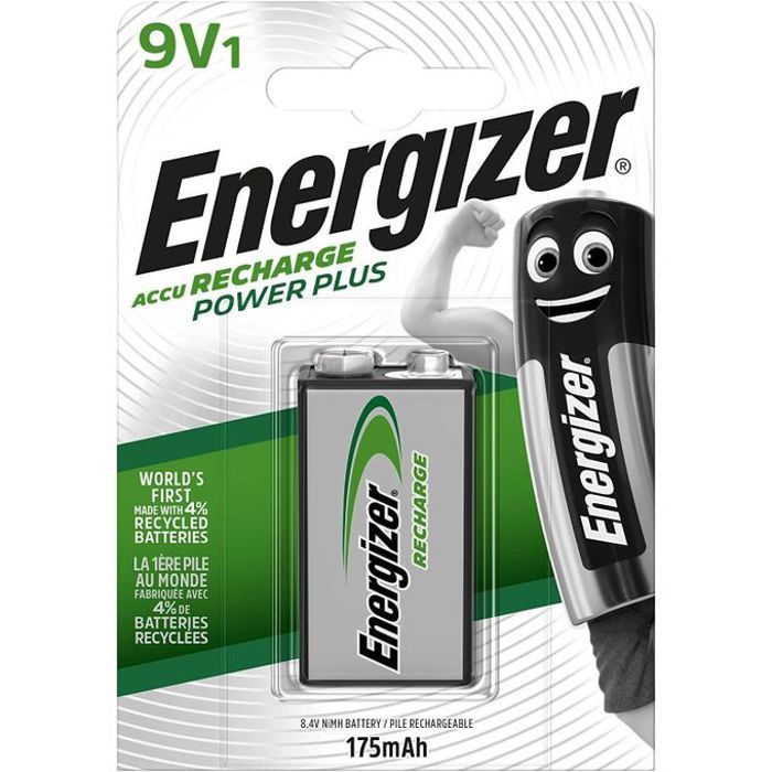 Energizer Pile 9V 175mAh Ni-Mh Rechargeable - Batterie 9 volts // Blister 1x unité