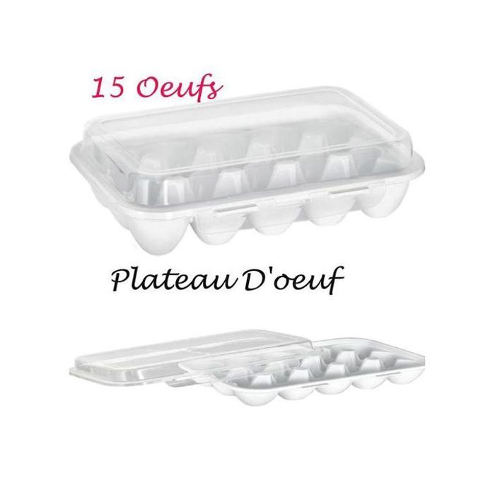 Lot de 15 boîtes à œufs en plastique transparent