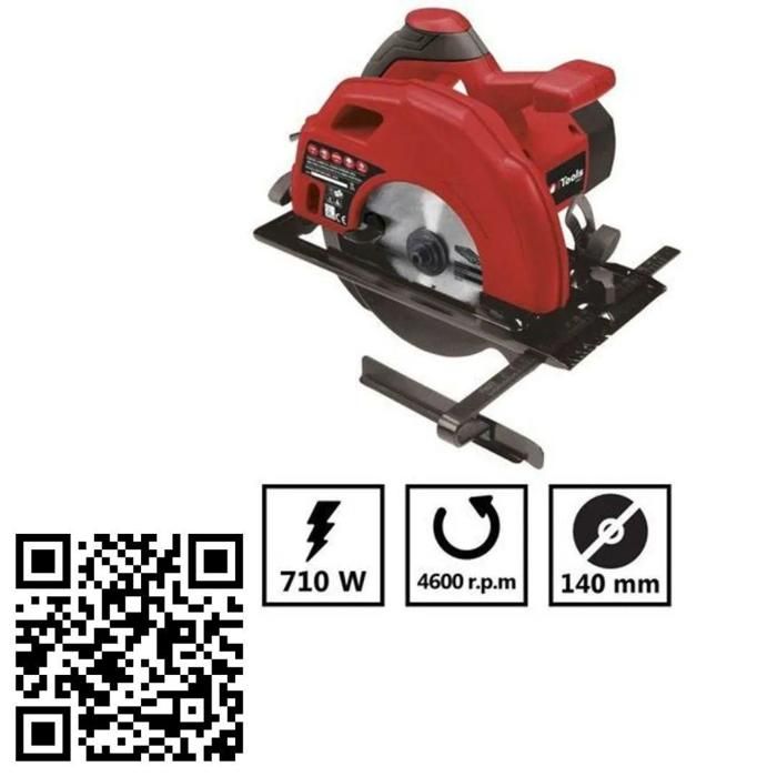Scie circulaire TOOLS 710W, disque de 140mm pour découpe précise à 45°