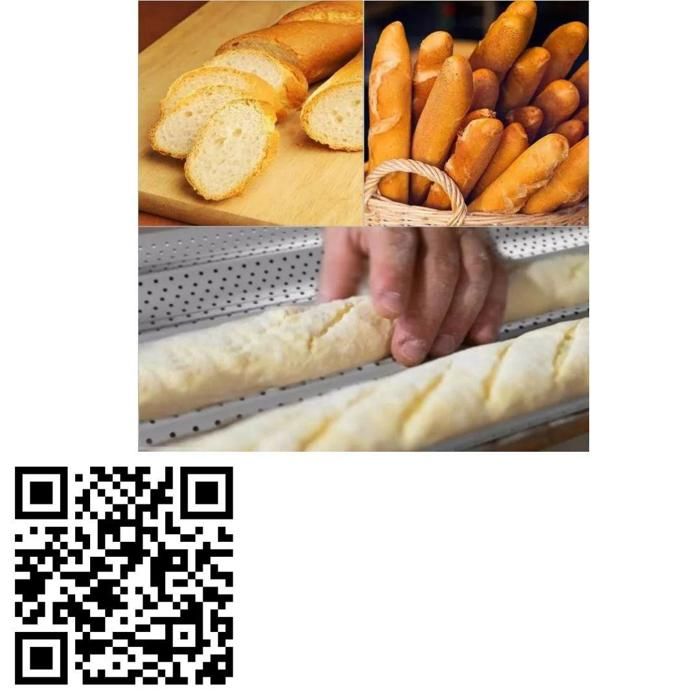 Moule de cuisson baguette pain forme ondulée finition argentée