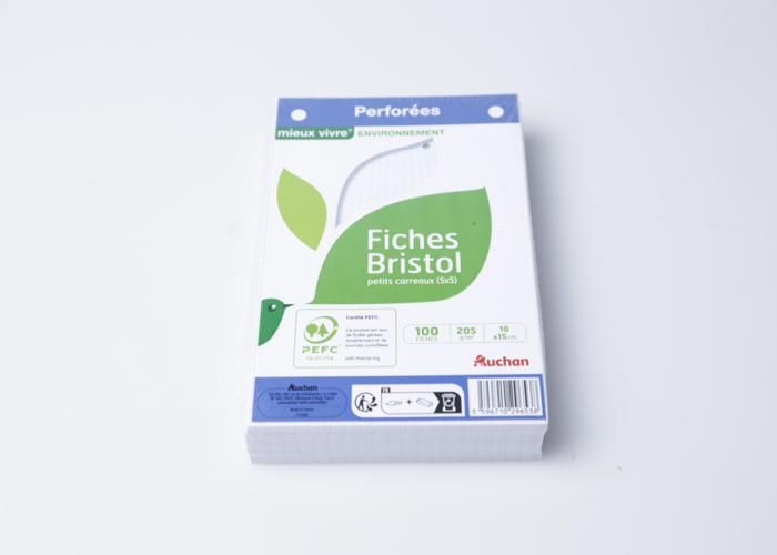 100 FICHES BRISTOL 5X5 100X150
