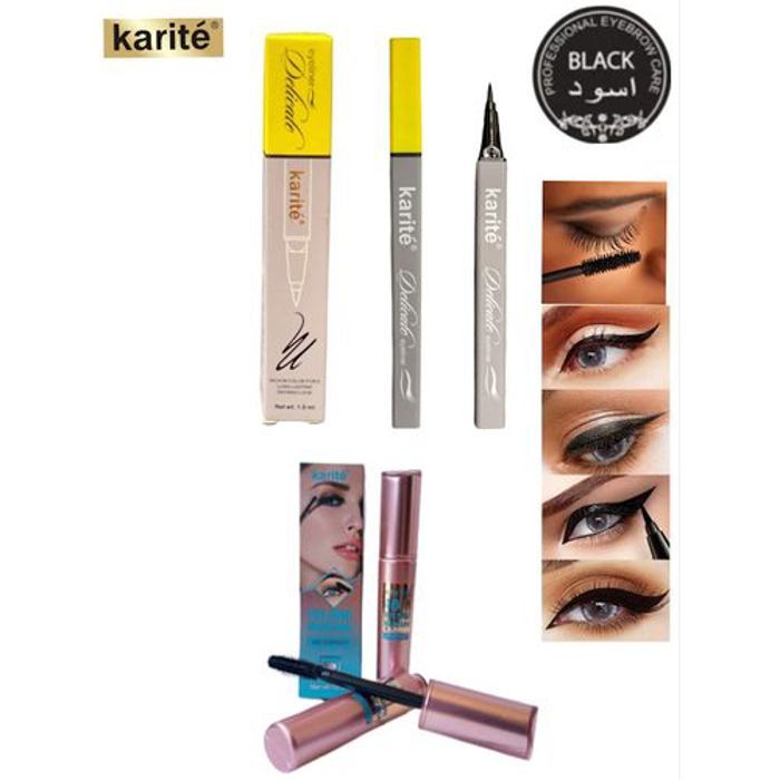 Mascara et Eyeliner ,Duo Mascara et Eyeliner liquide imperméable de longue durée 24 heures ,trés noir.