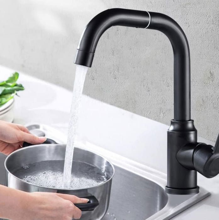 Robinet Mitigeur froid/chaud pour lavabo de salle de bains Noir