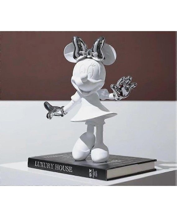 Statut Minnie blanche er argentee 30cm