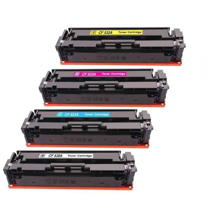 Cartouche de toner - TONER - 205A - Compatible HP CF530A CF531A CF532A CF533A - Pack de 4 - Multi-couleurs