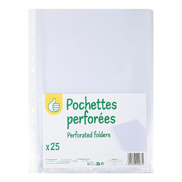 25 CHEMISES POLYPRO PERFOREES A4