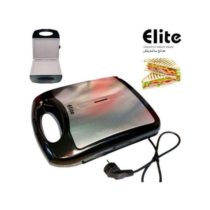 Grill Panini - ELITE - HY-811C - Inox - Plaques Anti-adhésives - 1400W