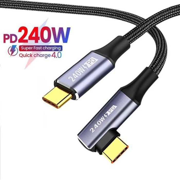 Câble de charge - Haute Vitesse - PD 240W QC 4.0 - USB Type-C vers Type-C - 1 mètre - 48V 5A