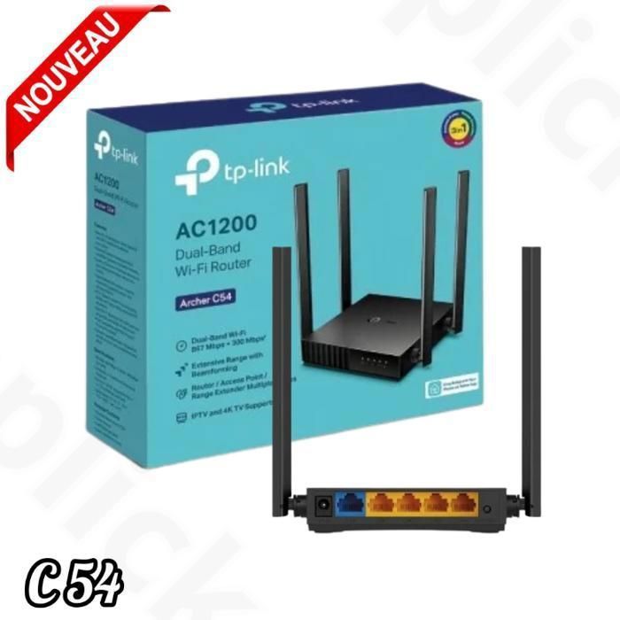 Tplink Point d'Acces Archer C54 1200 Mbps Dual Band Wi-Fi , Répéteur WiFi 2 in 1