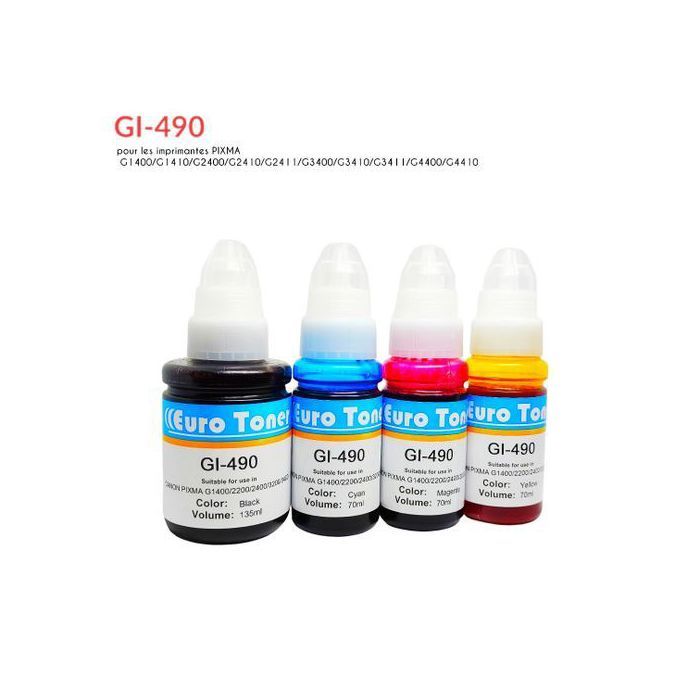 Euro Toner PACK Bouteille d'encre GI-490  G1400/G1410