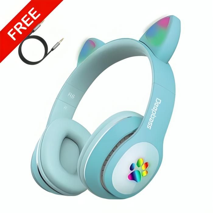 Casque Bluetooth - DeepBass - R6 - Son stéréo puissant - Autonomie 9 heures - Couleur Vert Noir