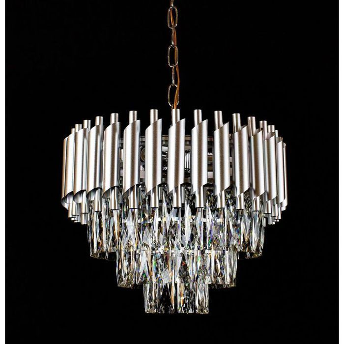 Lustre Suspension cristal moderne Gris Diamètre 30cm