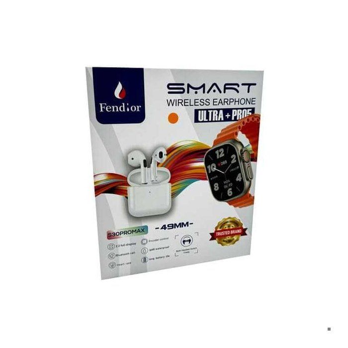 Montre Connectée - Fendior - S30 Pro Max - Écouteurs Sans Fil - Unisexe - Noir