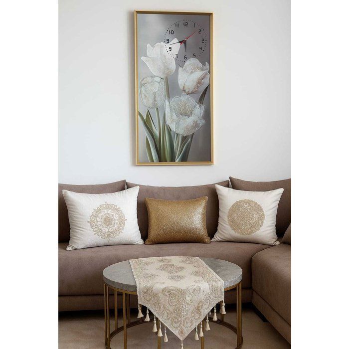 cadre tableau avec horloge 43x83cm