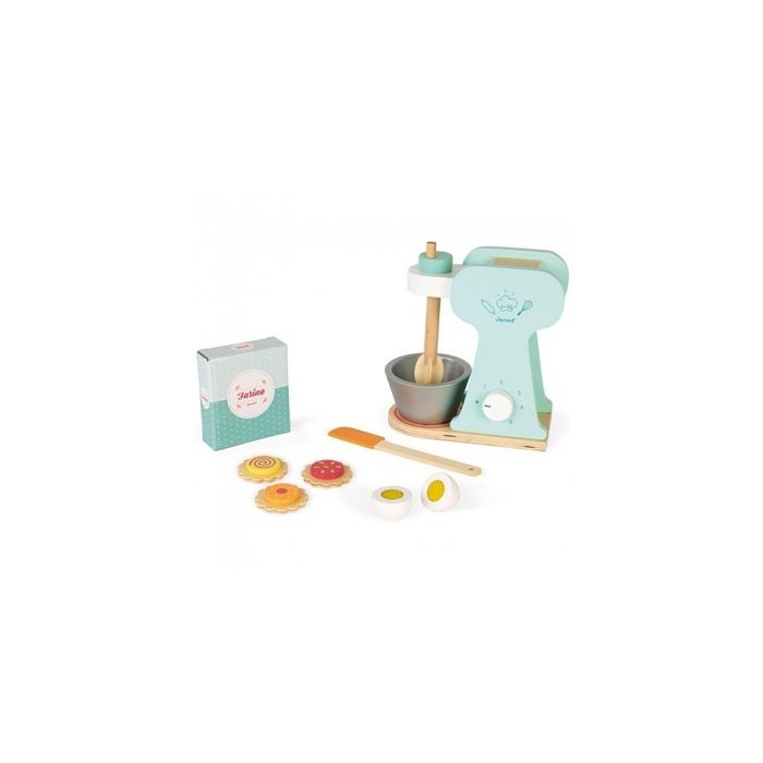 Robot pâtissier en bois JANOD - Set du petit pâtissier - 6 pièces - Dès 3 Ans