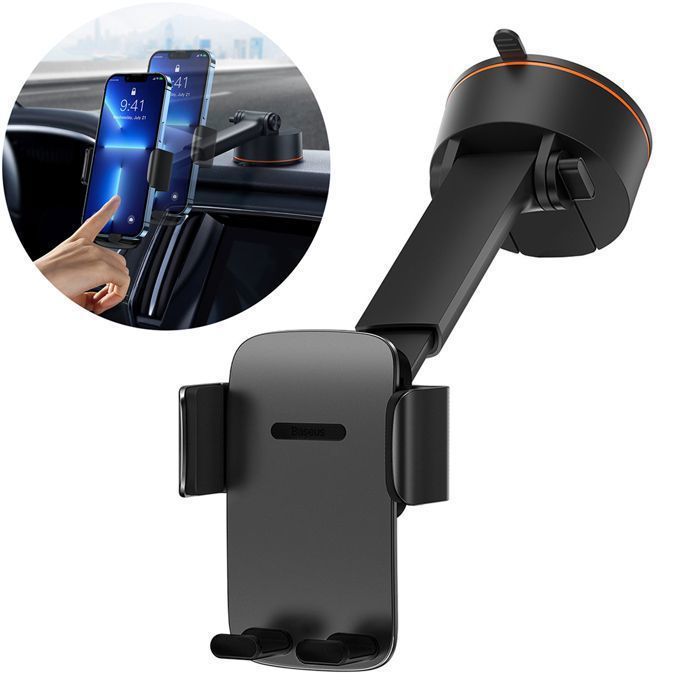 Support de tableau de bord et de pare-brise pour téléphone - Baseus (SUYK020001) - Noir