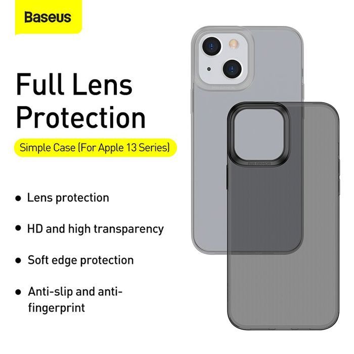 Coque - Baseus - iPhone 13 Pro - TPU Noir - Protection Anti-Chocs - Design Élégant