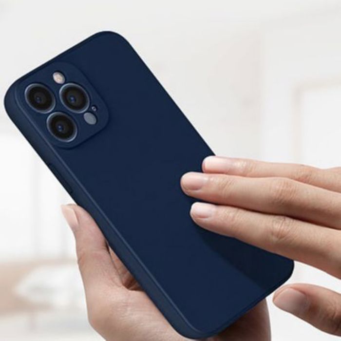 Coque - GÉNÉRIQUE - iPhone 14 Pro - Silicone - Bleu - Souple