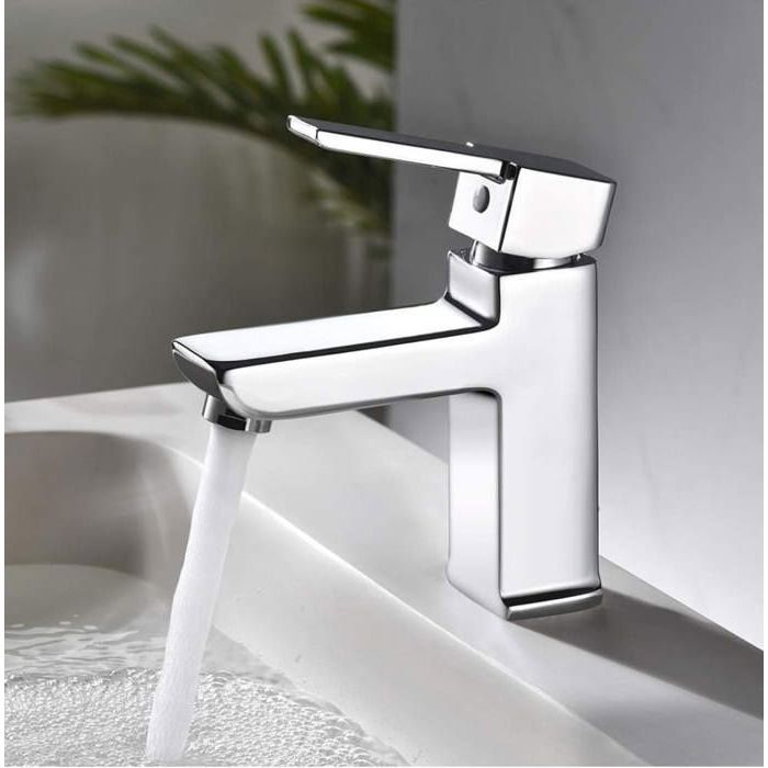 Robinet Mitigeur - Germano - Lavabo - Acier inoxydable - Chromé - Économie d'eau