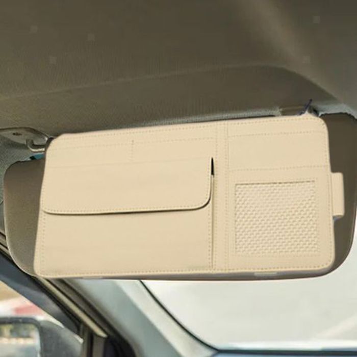Sac de rangement pare-soleil de voiture,porte-cartes de visite et stylo à billets